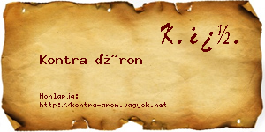 Kontra Áron névjegykártya